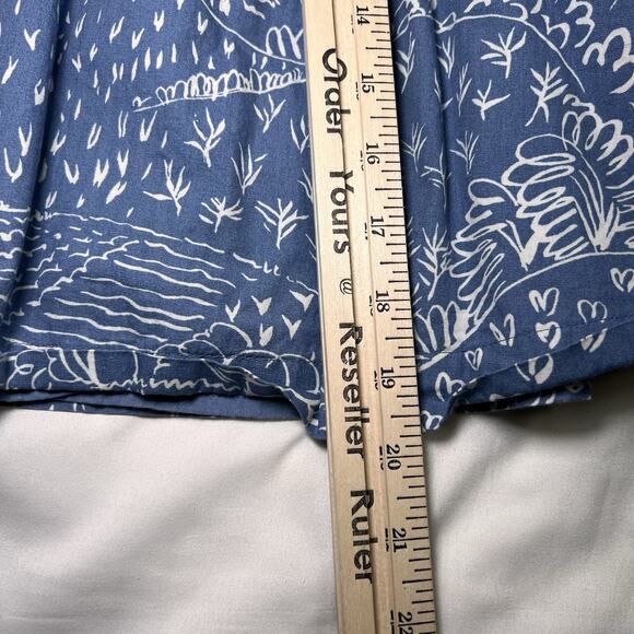Boden Skirt Size 4R Blue White Floral A-Line Short Lined Pull-On Cotton Casual - Picture 3 of 11